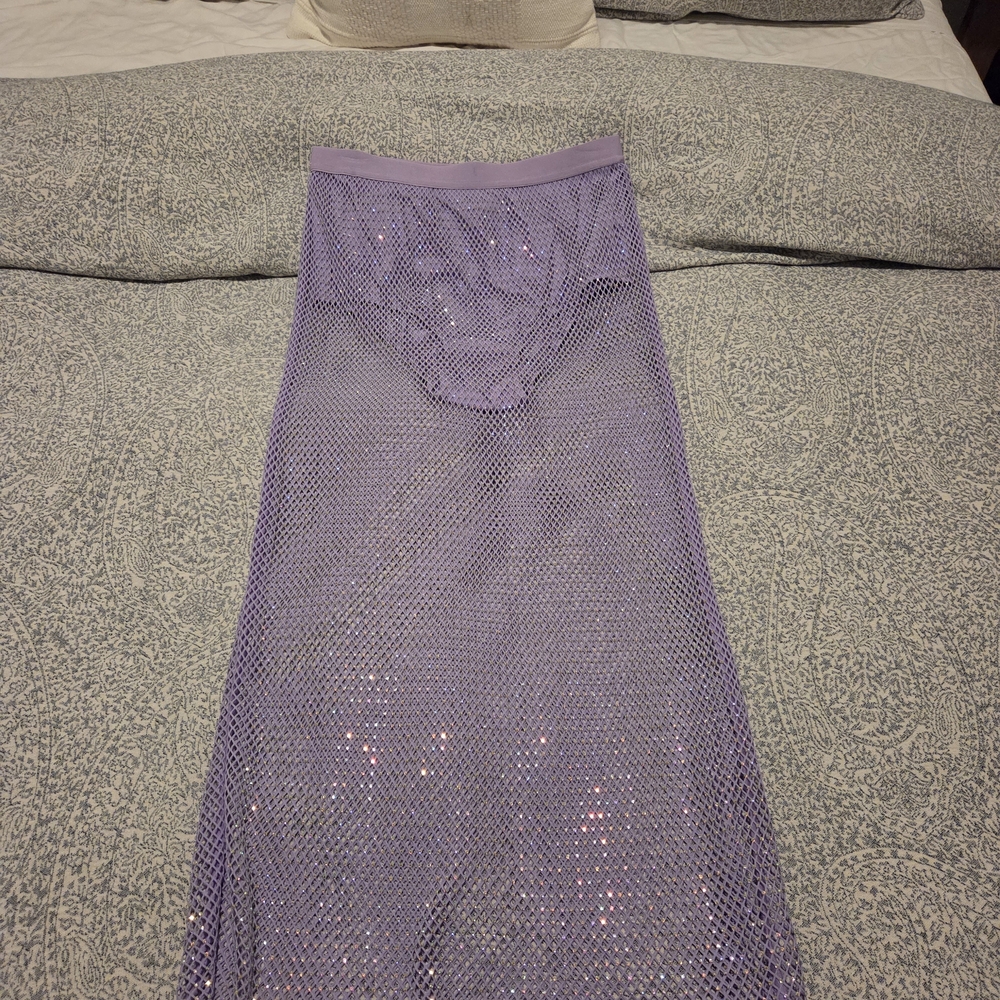 Sunday in Brooklyn Lavender Mesh Maxi Skirt